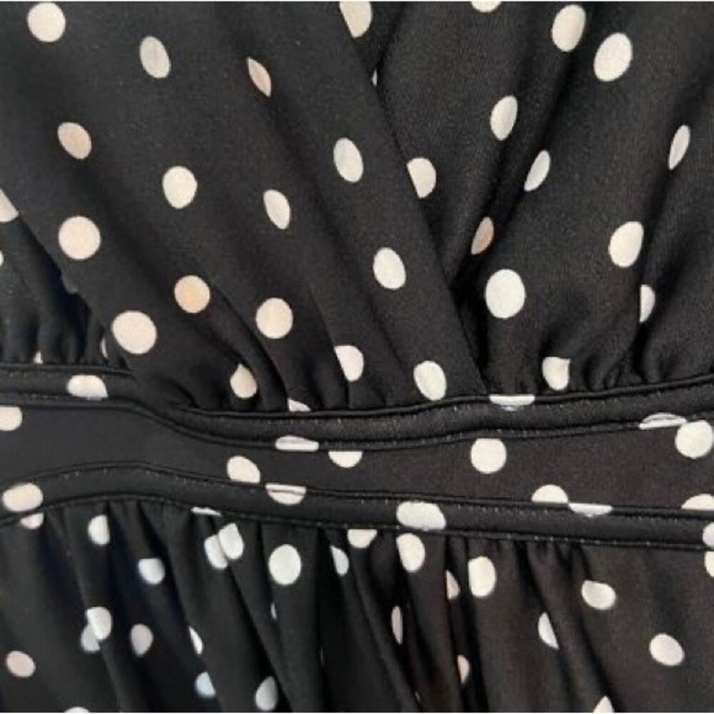 Metaphor black and white falling polka dots maxi dress size small - Picture 5 of 6